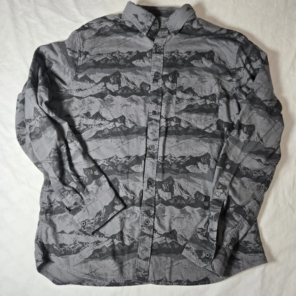 Banana Republic Luxe Flannel Shirt‎ Mens Large Untucked Slim Fit Button Down